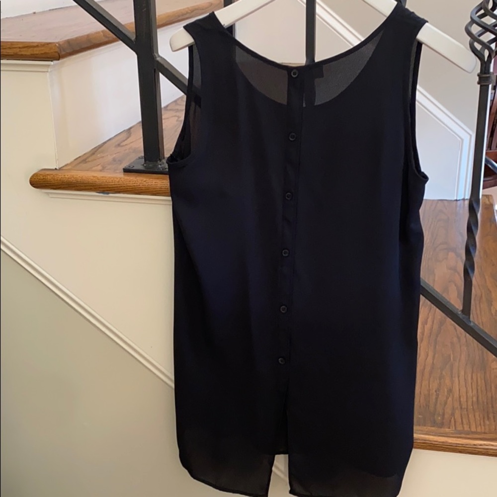 Ann Taylor Loft Black sheer sleeveless tank Top size xs